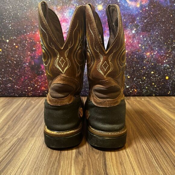 Justin Western Men's Boots Square Toe Cowboy Boots Square Toe Barn Boots For Men Justin Men's Caddo Western  Boots, Brown